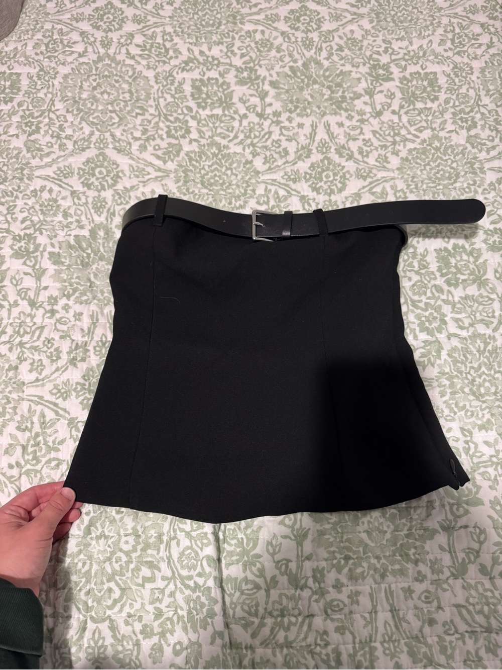 Zara Black Strapless Top with Belt